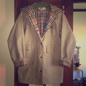 Vintage 70’s Hooded Plaid Rain Coat Jacket